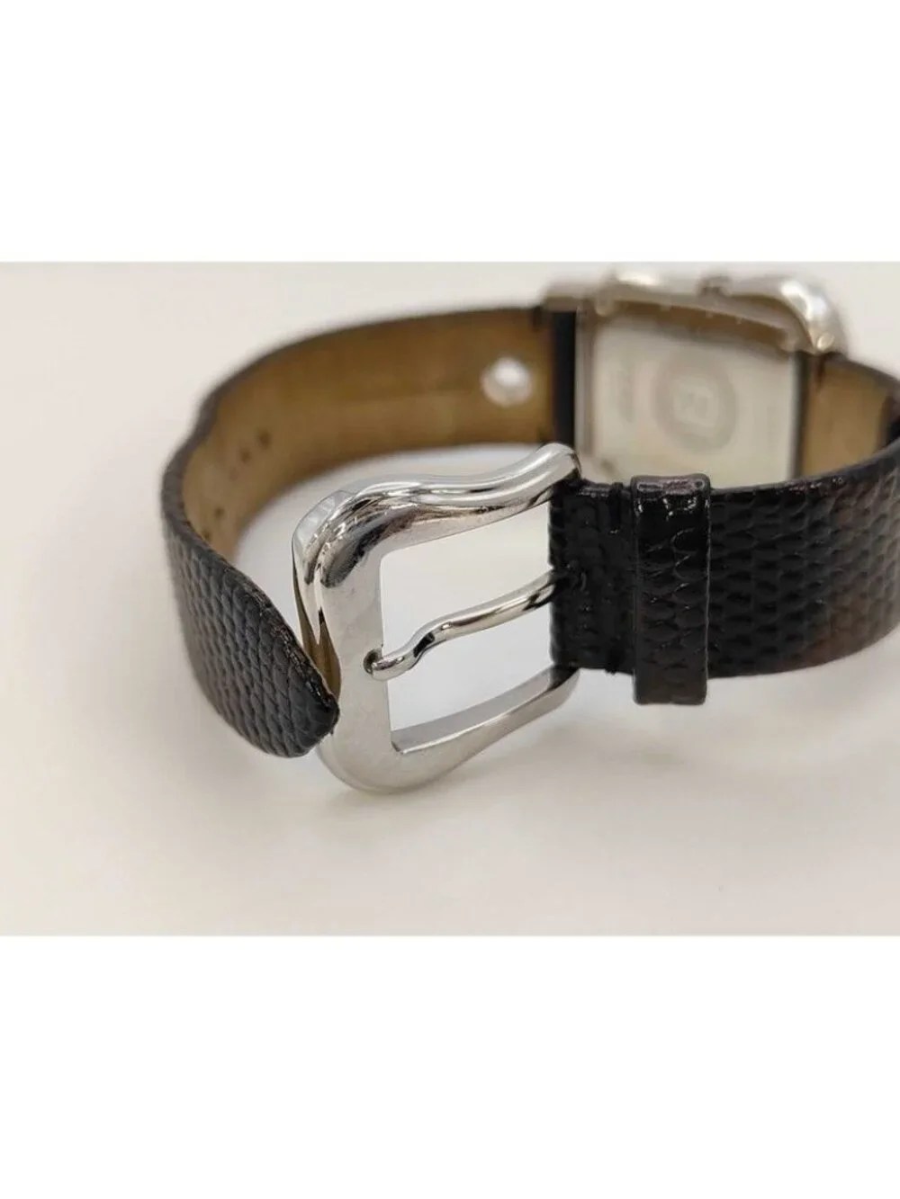 Fendi Watch Be Fendi Silver White Dial Brown Stainless Steel Leather